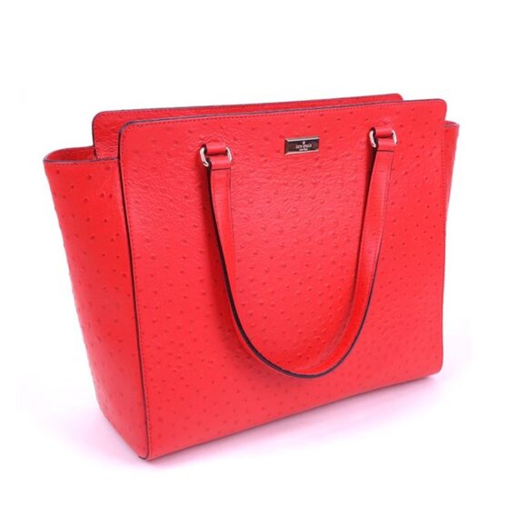 kate spade Handbags - NWT Kate Spade Bristol Drive Ostrich Elissa- Cherry Liqueur (Red)